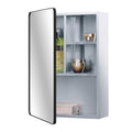 Fundin Stainless Steel Bathroom Mirror Cabinet | Matt Black Frame, 37x53cm