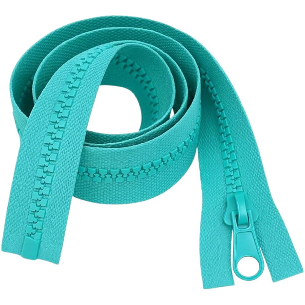 40" 101.5cm Turquoise Chunky Zip - Heavy-Duty Open-Ended Separating