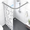 uyoyous L-Shape Shower Curtain Rail | 304 Stainless Steel No-Drill Rod