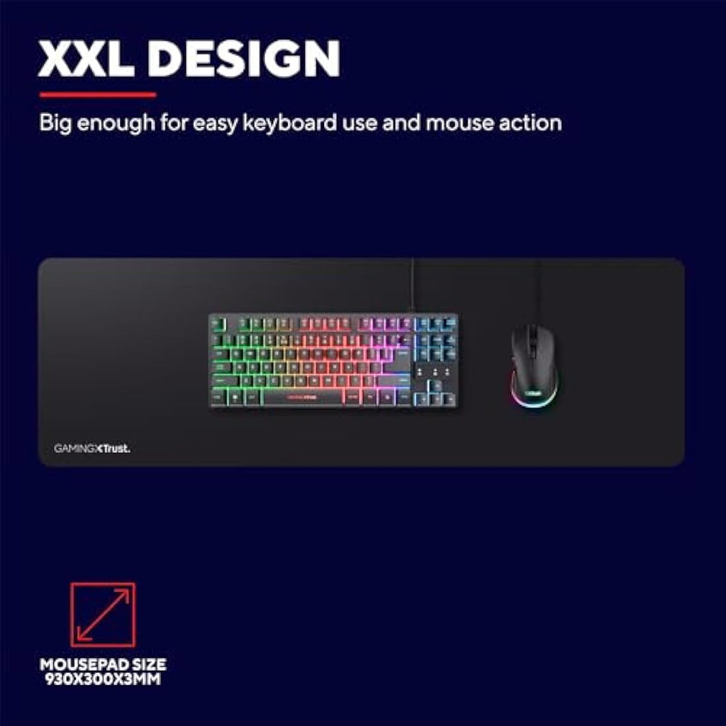 Trust Gaming GXT 758 XXL Mousepad – 930x300mm Anti-Slip Desk Mat