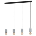 EGLO Prestwick 3 – 4-Light Industrial Concrete Pendant Lamp in Grey