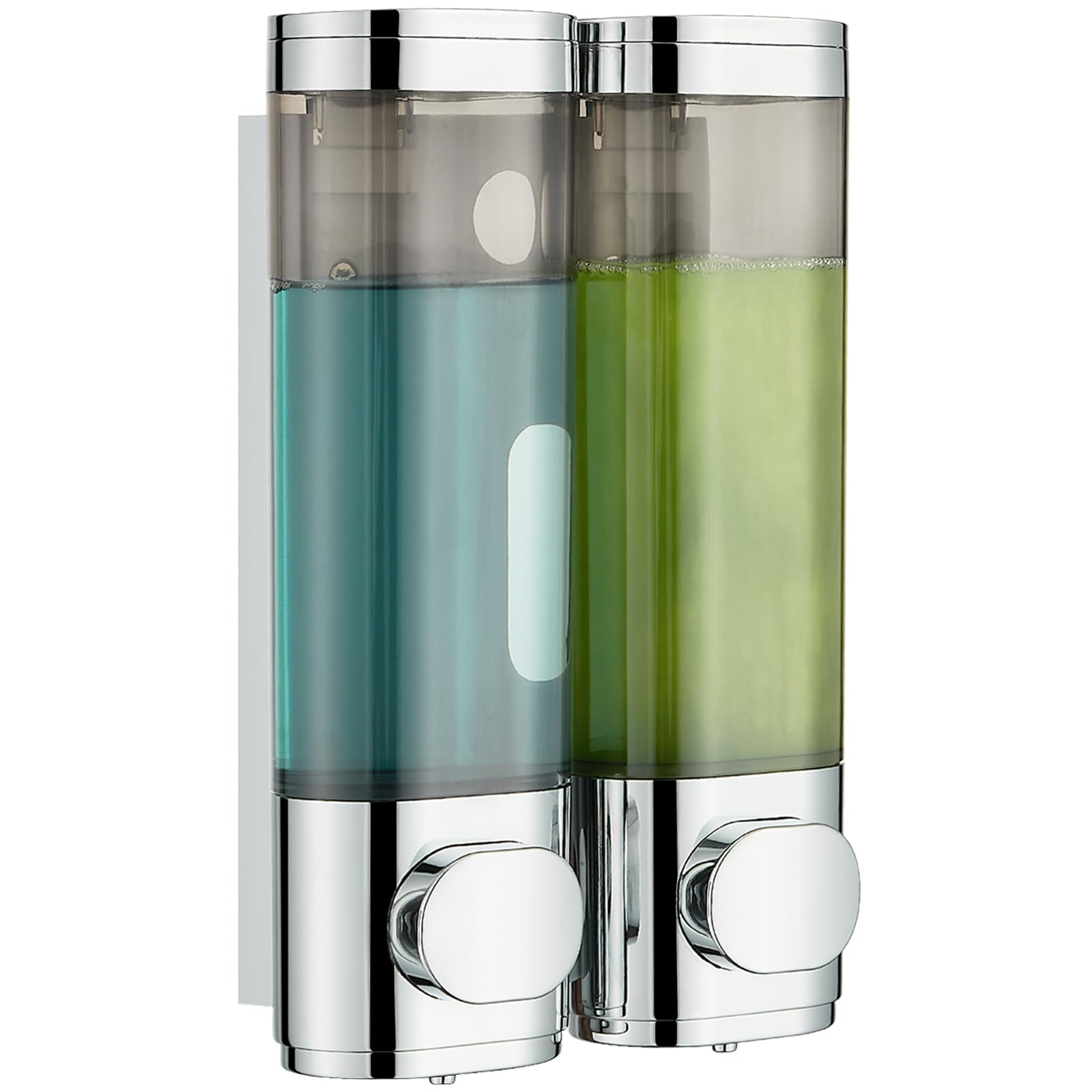 Modunful 2-Chamber Shower Soap Dispenser | No-Drill Wall Mount Chrome