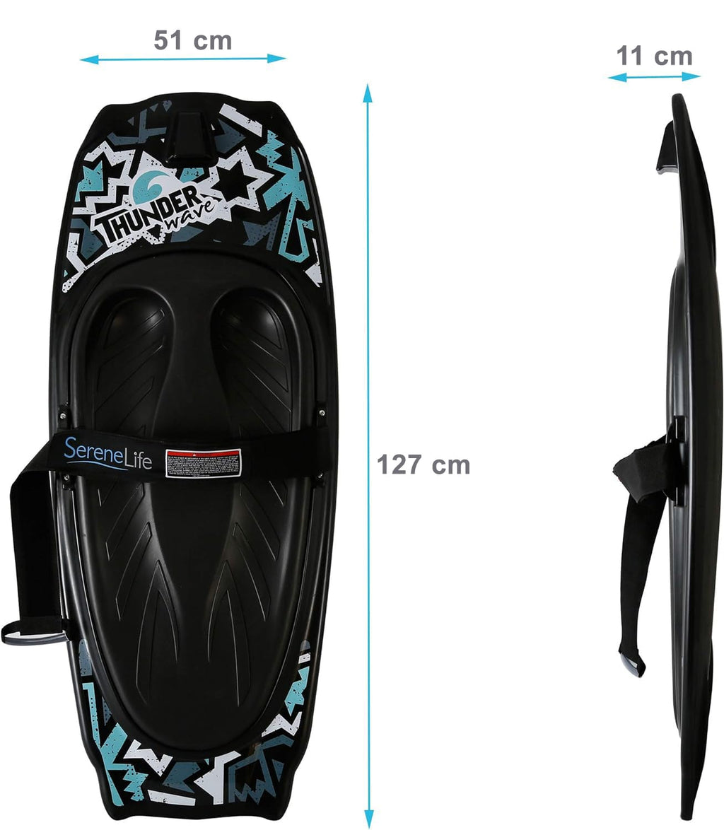 SereneLife Water Sport Kneeboard with Hook and Strap – Black/Blue
