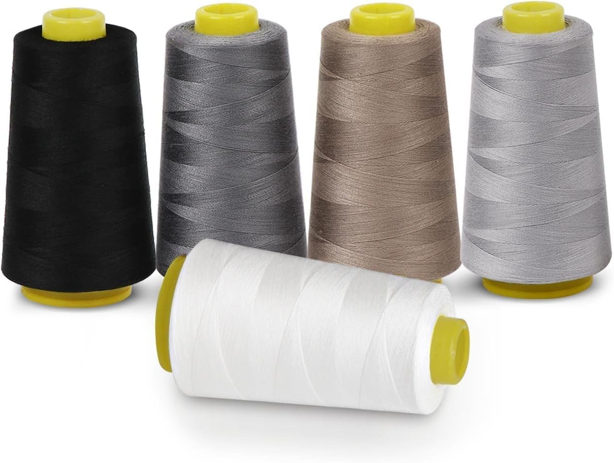 ilauke 5-Color Polyester Sewing Machine Thread - 3000 Yards Per Spool