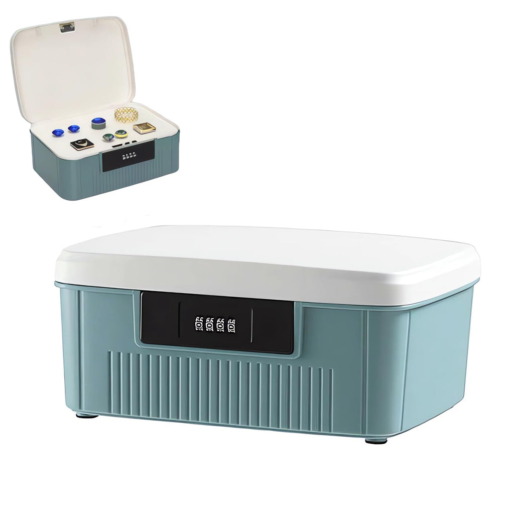 Chiziyixin 2 Layer Medicine Storage Box,Medication Lock Box with 4 Digital Code,Portable Handle,Removable Tray,Lockable Medical Storage Organiser for