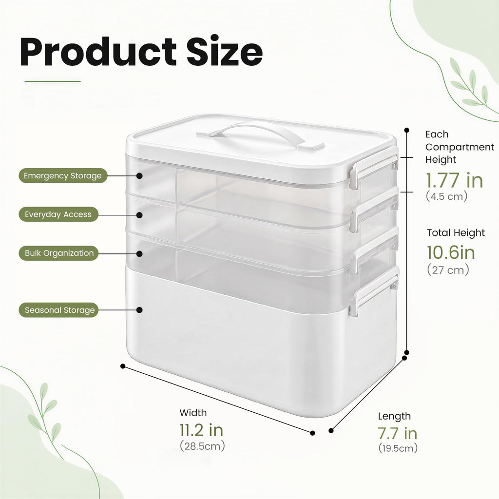 Stidyzo Medicine Storage Box, 4-layer Stackable Storage Box - image 2