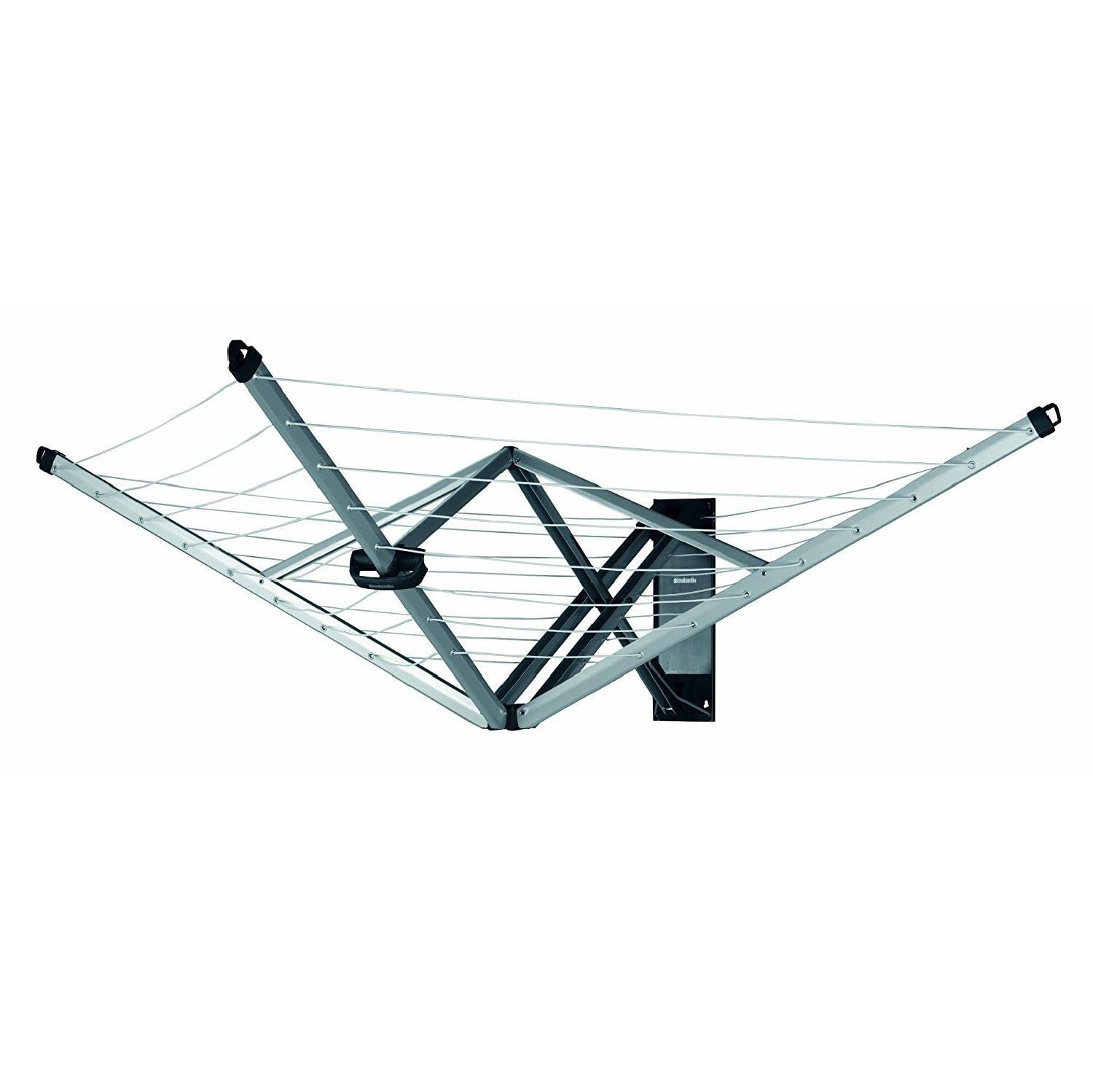 Brabantia WallFix 24m Retractable Wall-Mounted Clothes Airer - Silver