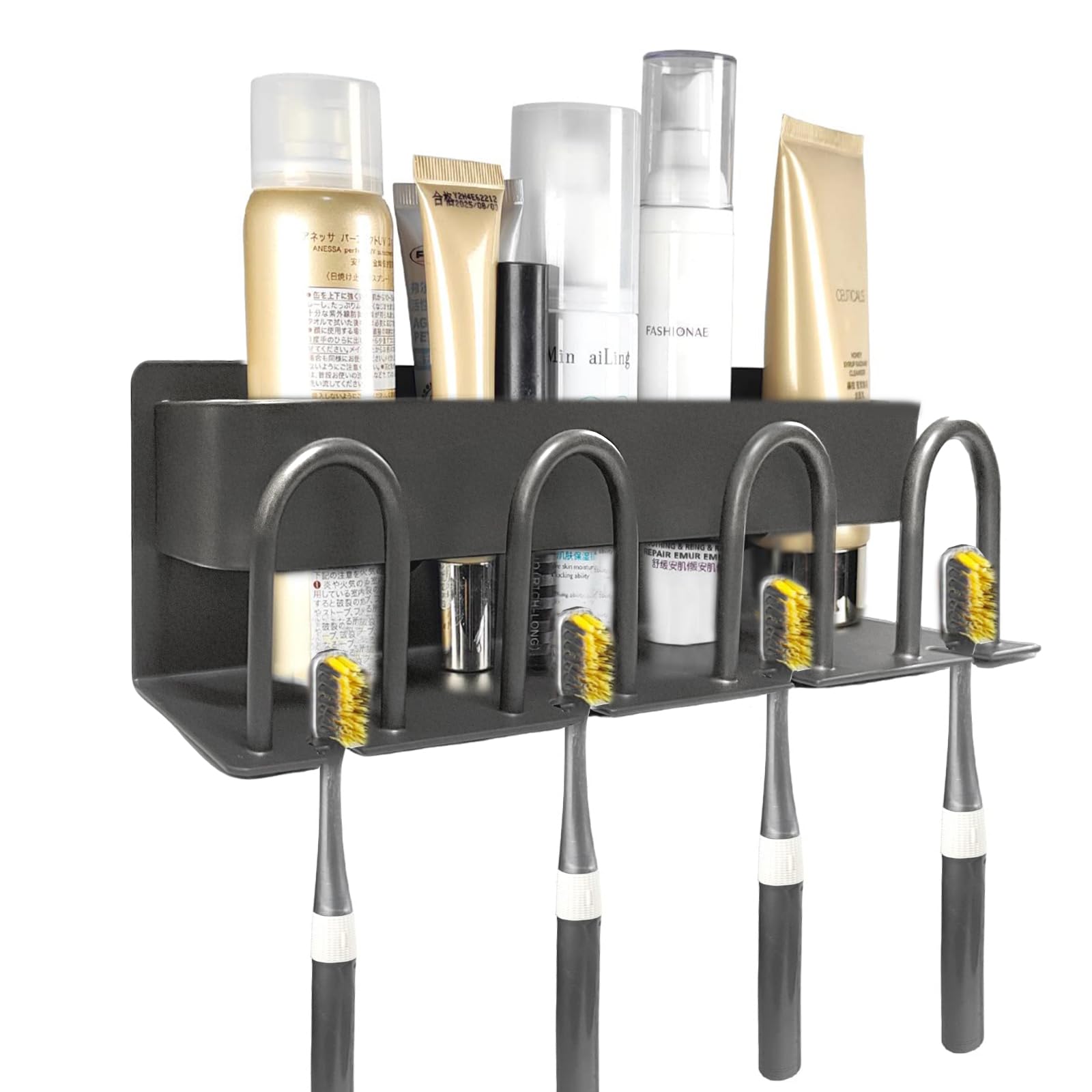Jolof Store Wall-Mounted Toothbrush Holder | Grey Space Aluminum
