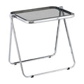 KAIHAOWIN Folding TV Tray Table Clear Acrylic Foldable Table No Assembly Required Tiny Desk for Home Office Side Table Small Computer Desk for Small