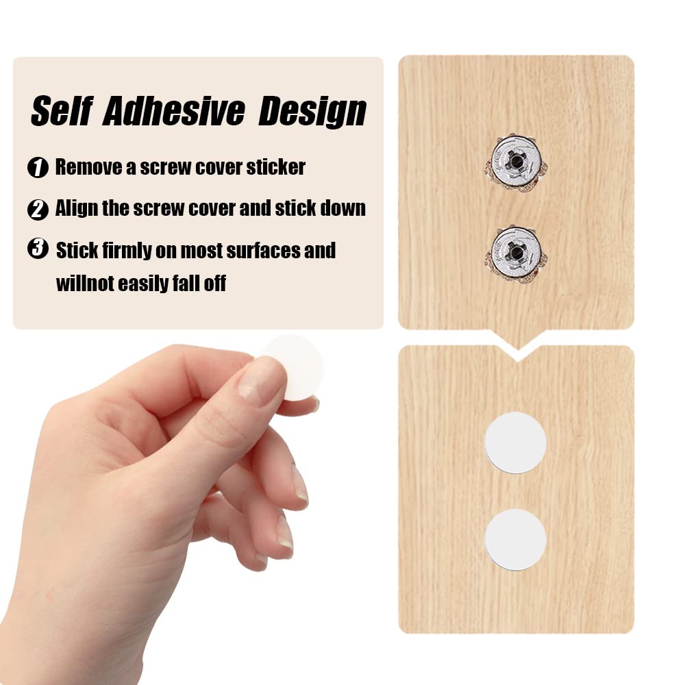 LICQIC Screw Hole Covers, 54 Pcs 21 mm, White - image 3