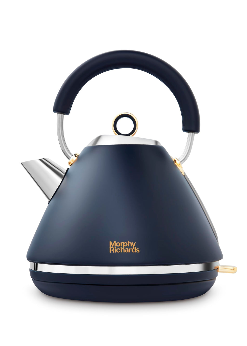 Morphy Richards Accents Pyramid Kettle | 1.5L Rapid Boil – Navy/Gold