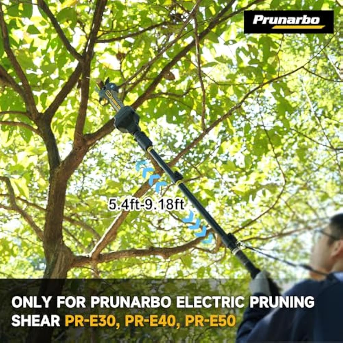 Prunarbo Telescopic Extension Pole for Electric Pruners, 4.2-8.2 ft Aluminum