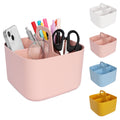 Minicoco Stackable Desktop Organiser – 4 Compartment Plastic Storage Caddy