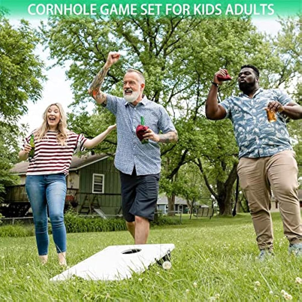 Pointyard Wooden Cornhole Set | 3x2ft Portable Boards with 8 Bean Bags