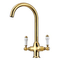 Jolof Store Traditional Kitchen Sink Mixer Tap | Gold Gooseneck Spout