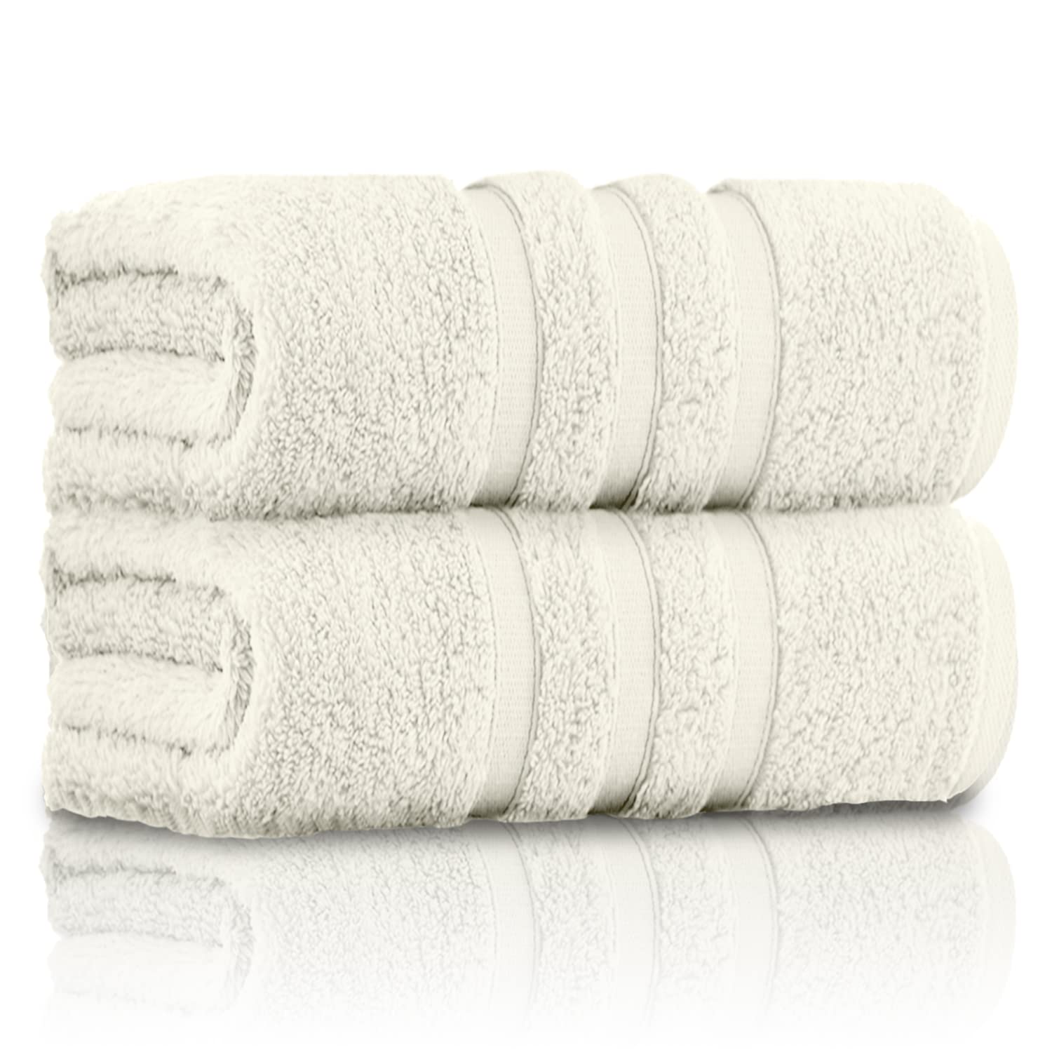 GC Gaveno Cavailia 100% Cotton Bath Sheets – Pack of 2 Soft Cream Towels