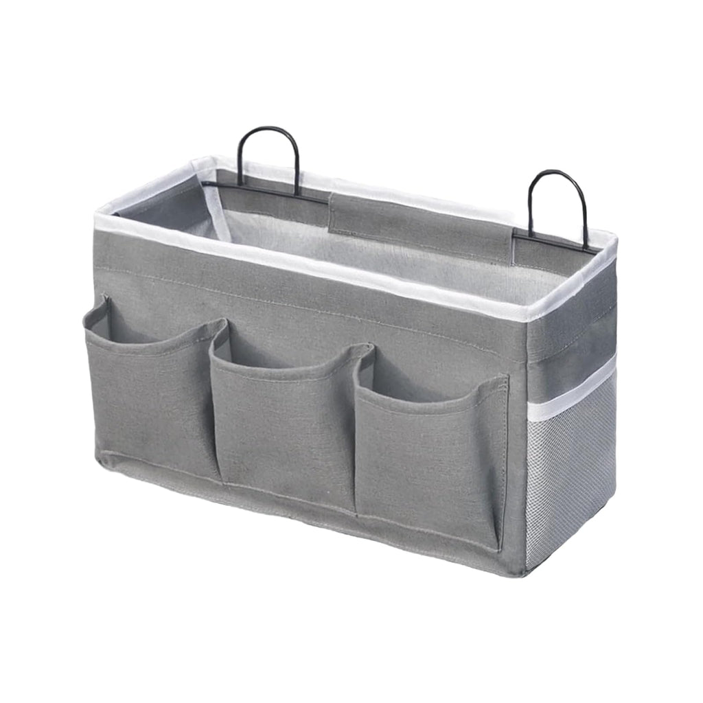 Eidoct Canvas Wall Hanging Organizer Bag with Hook, 3-pockets Storage Bag