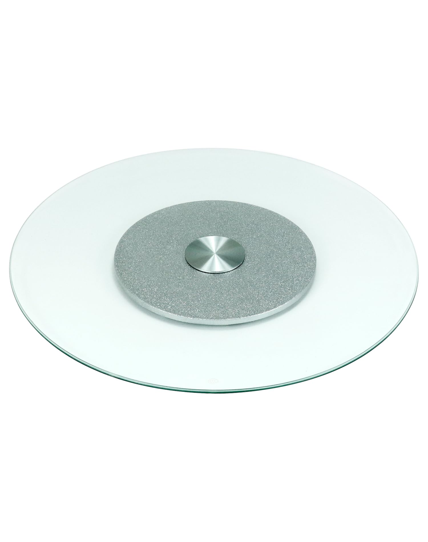 QWORK 27" Tempered Glass Lazy Susan Rotating Serving Plate Turntable