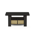 Furinno Andrey Coffee Table with Storage Bin Drawer - Espresso/Brown