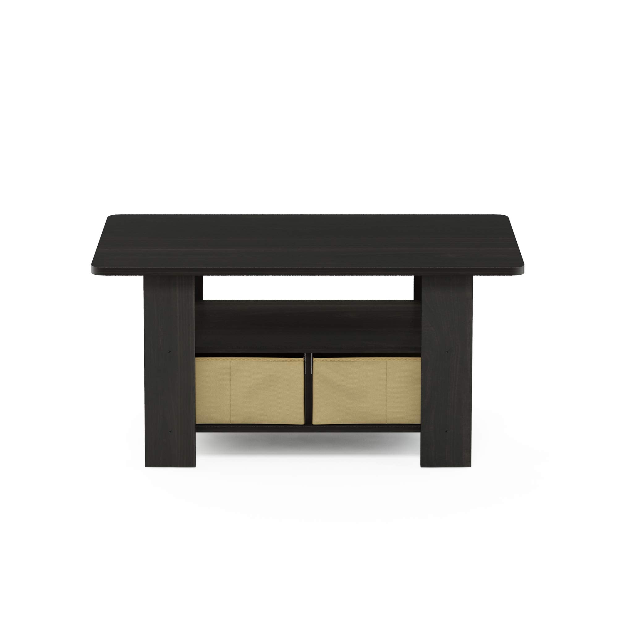 Furinno Andrey Coffee Table with Storage Bin Drawer - Espresso/Brown