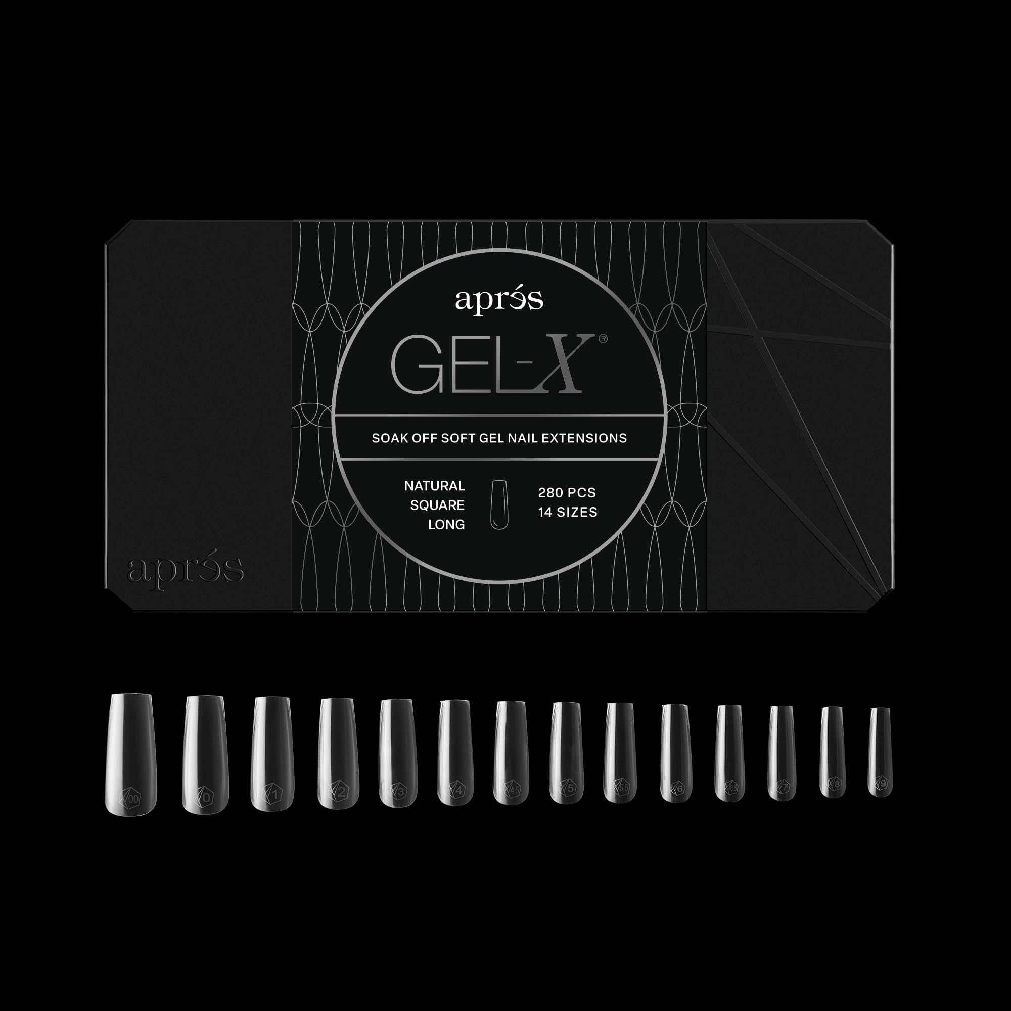 Apres Gel-X Soft Gel Nail Tips – Natural Square Long, 280 Count
