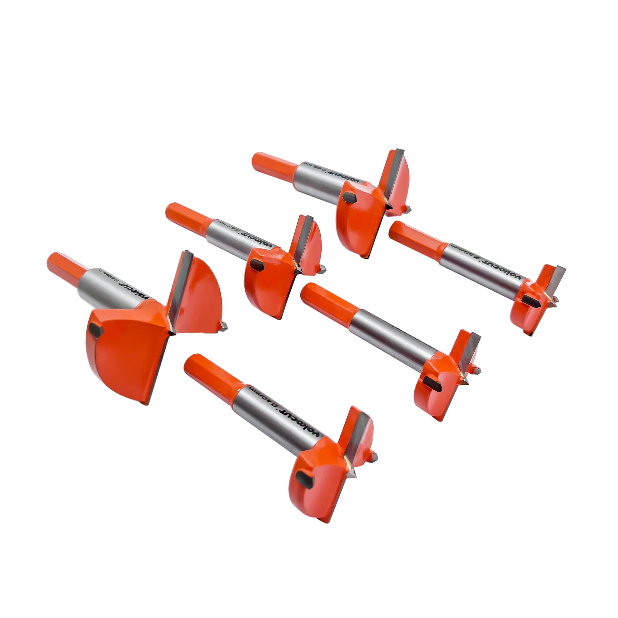 Jolof Store 6-Piece Tungsten Carbide Forstner Drill Bit Set (30-60mm)