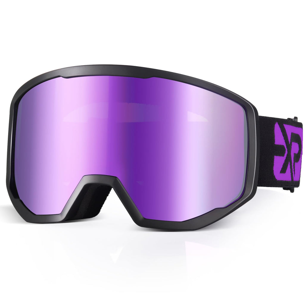 EXP VISION Ski Goggles | OTG Anti-Fog Snowboard Goggles - Purple Lens