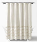 Lush Decor Striped Cotton Shower Curtain – Farmhouse Yarn Dyed, 72x72