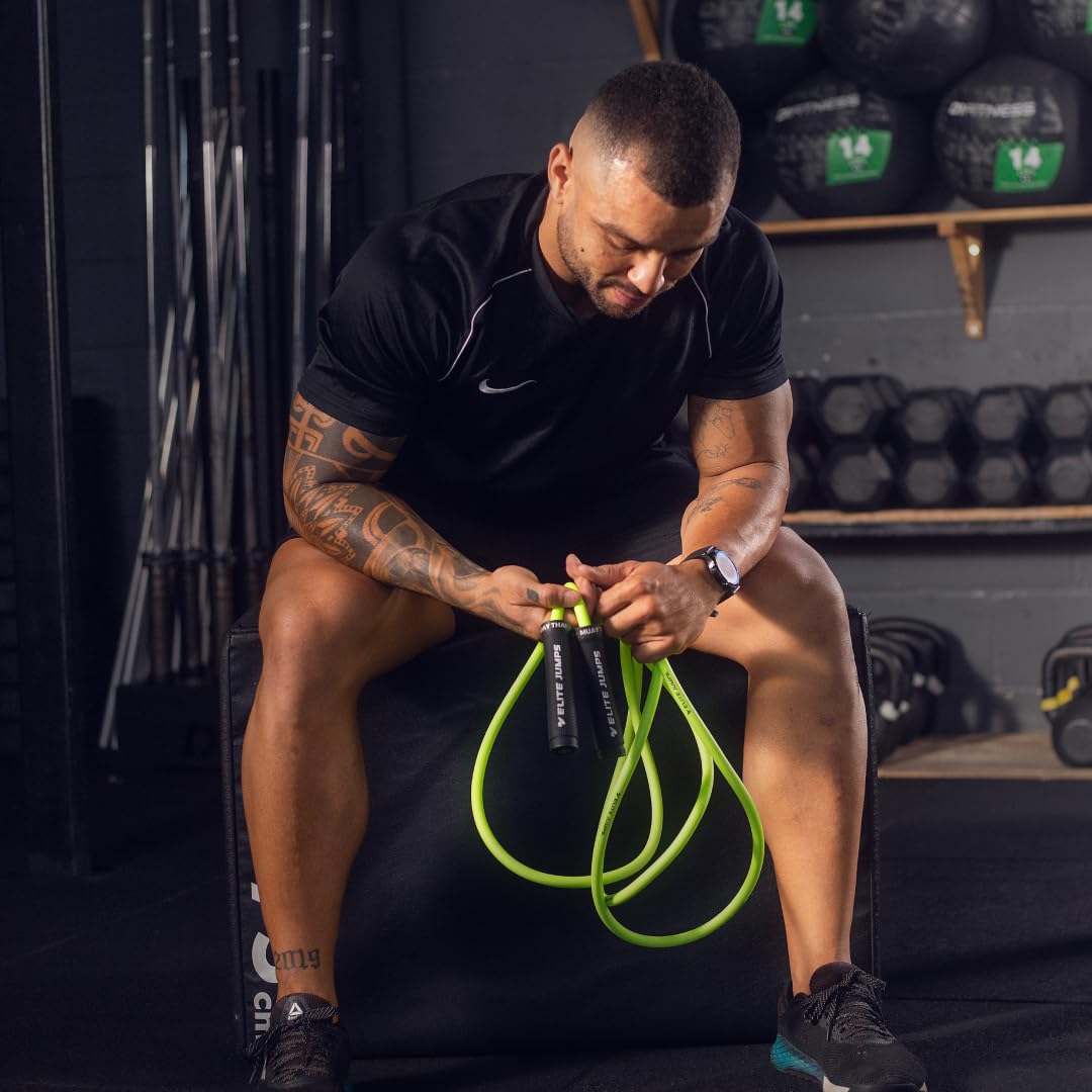 Elite Jumps Muay Thai 3.0 Weighted Jump Rope | Heavy 12mm PVC Cord
