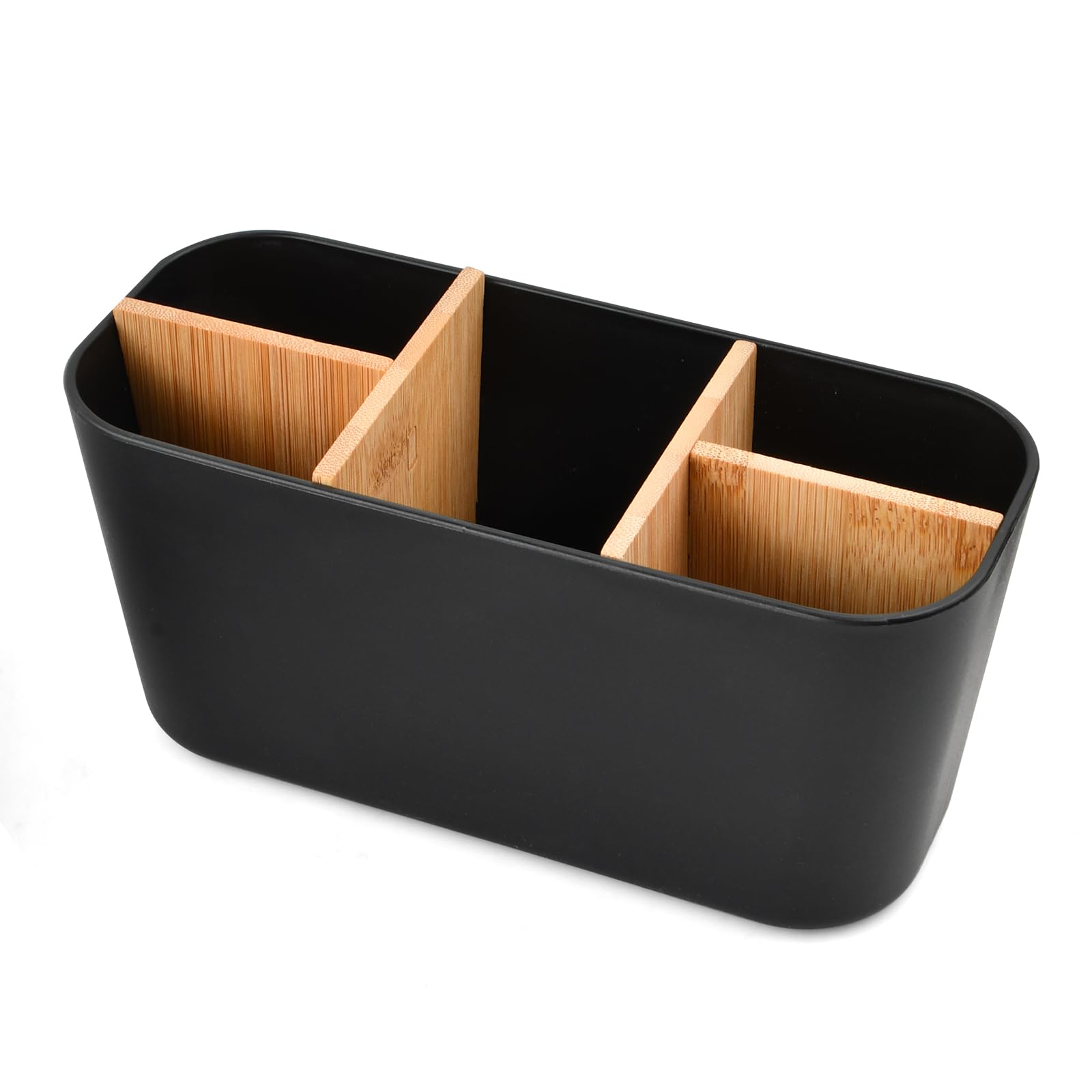 Jolof Store 5-Compartment Bamboo Toothbrush Holder & Bathroom Caddy