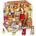 Rolife Sam's Study DIY Miniature Dollhouse Kit – Wooden Book Store Model