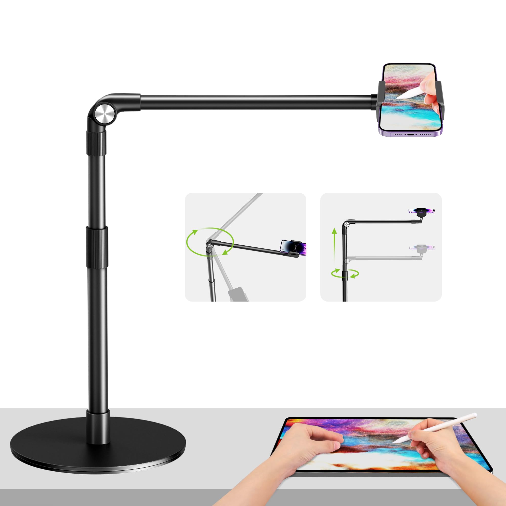Elitehood Overhead Phone Mount – Heavy Duty Stand for Video Filming