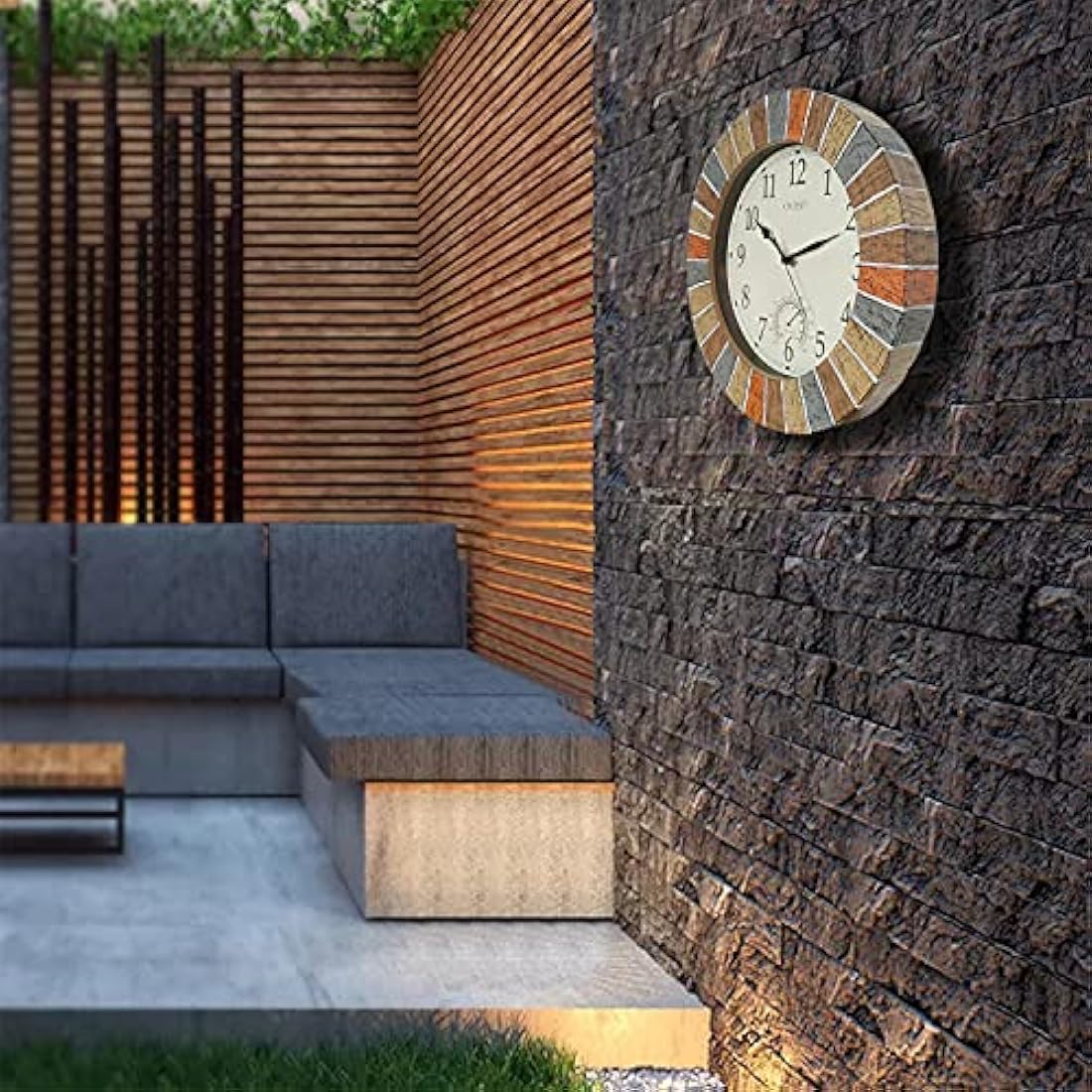 Jolof Store 13-Inch Outdoor Wall Clock | Waterproof Silent Garden Clock