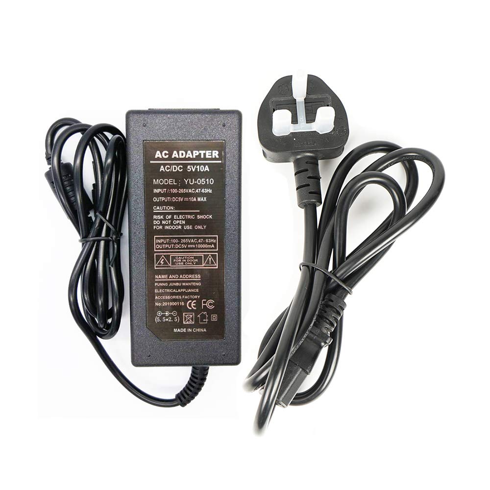 Jolof Store 5V 10A Power Supply – 50W AC to DC Adapter for LED & CCTV