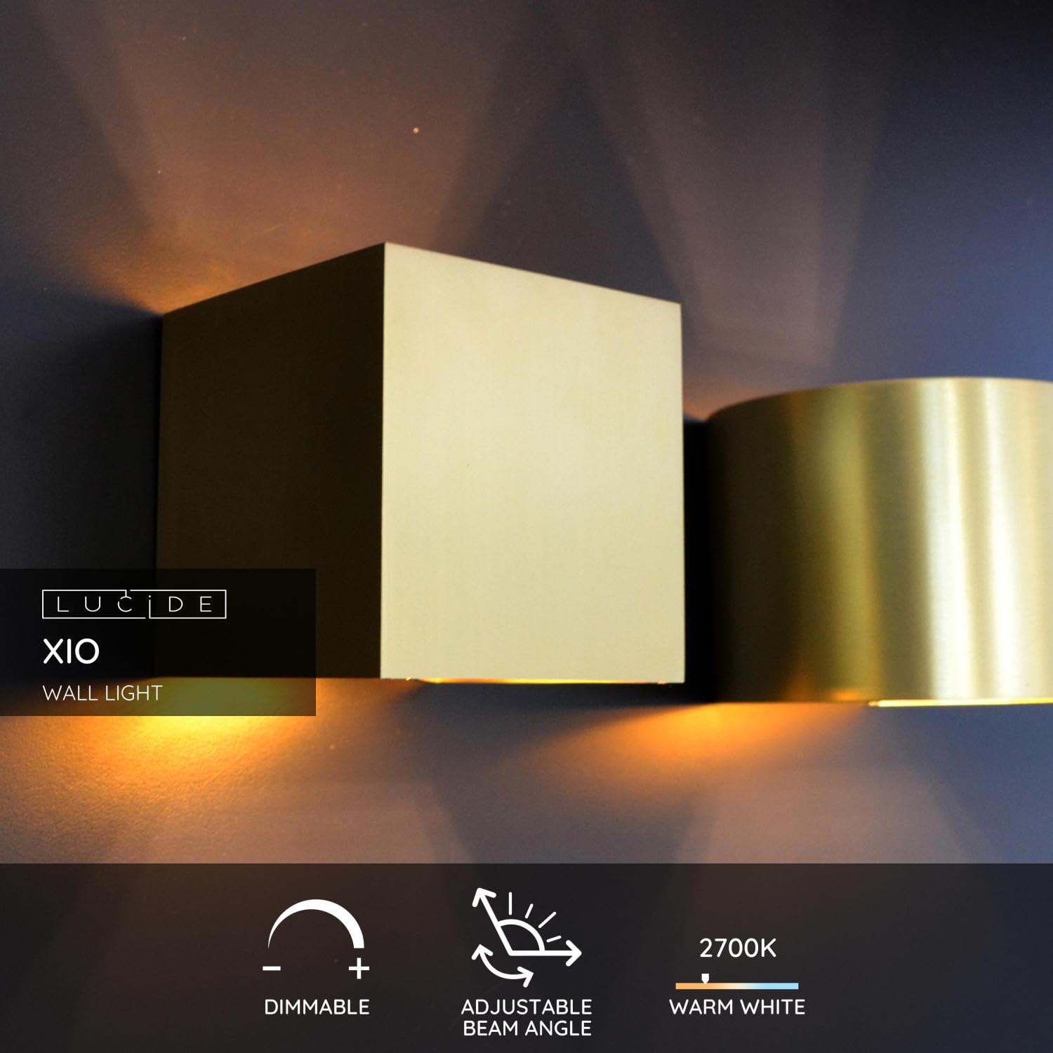 Modern Aluminum Wall Light | Dimmable 3.5W Matt Gold Brass