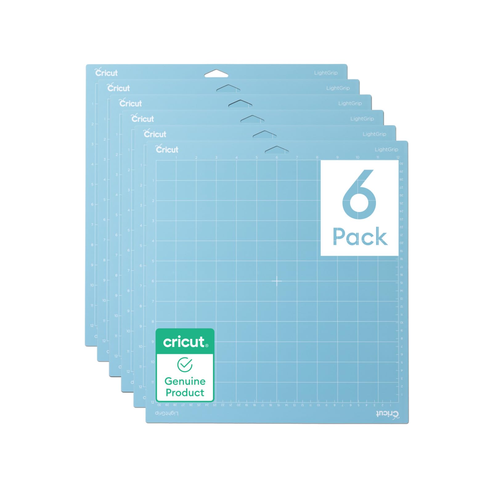 Cricut LightGrip Cutting Mat 12x12 for Paper and Vinyl (6 Pack)