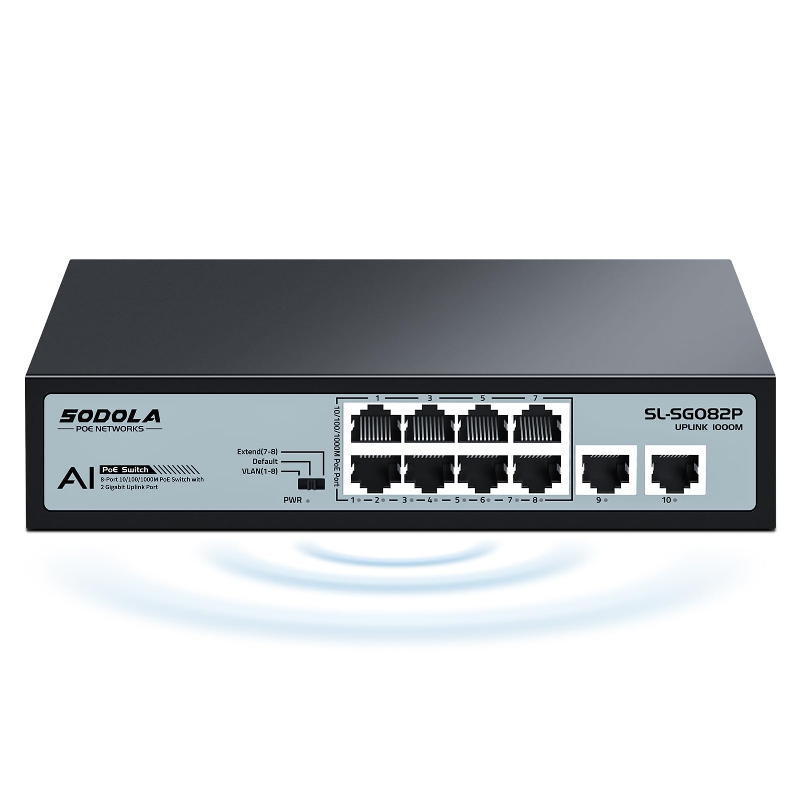 Sodola 8 Port Gigabit PoE Switch | 120W Unmanaged Network Ethernet Splitter