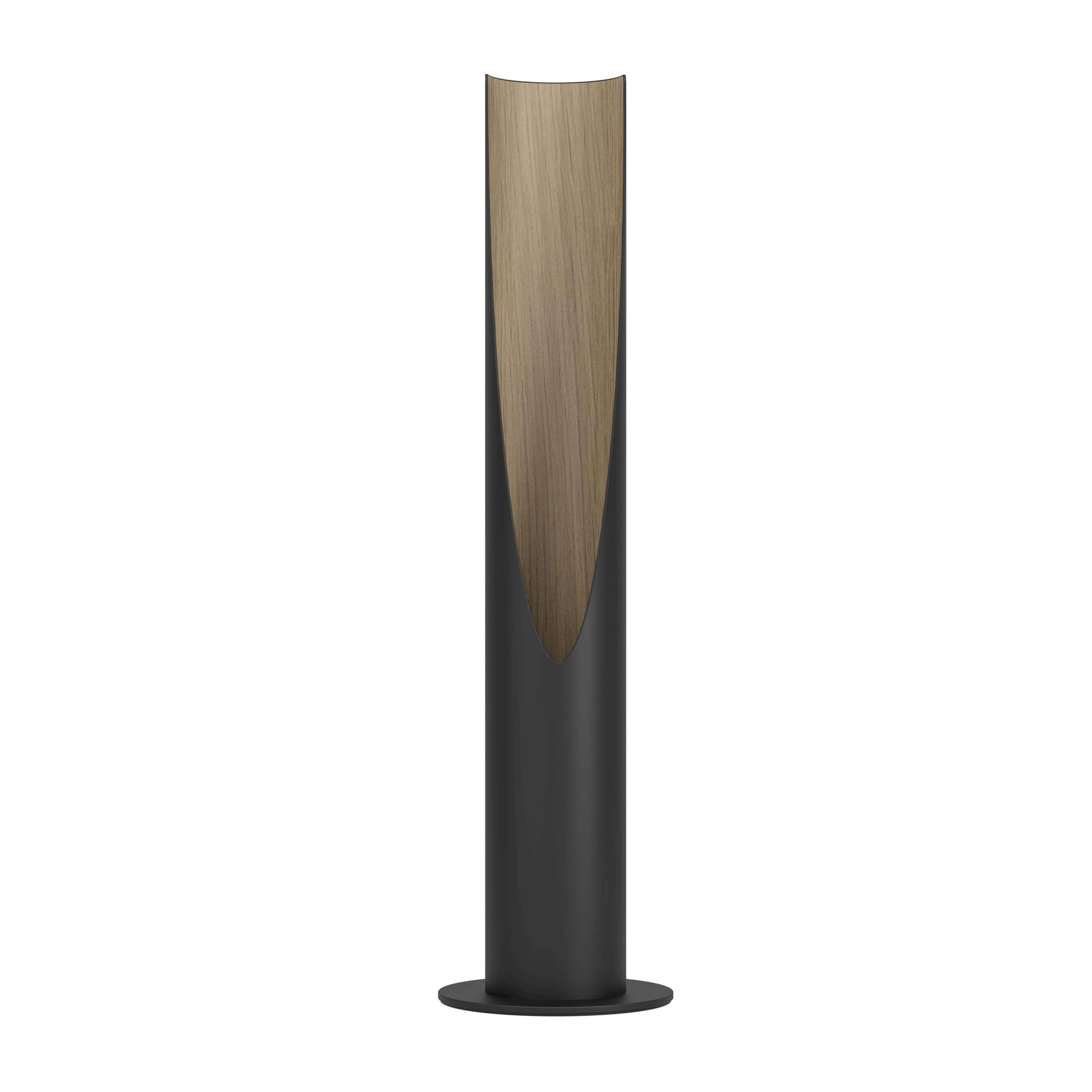 Eglo Barbotto Table Lamp – Black Metal & Oak Wood Bedside Light, 40cm