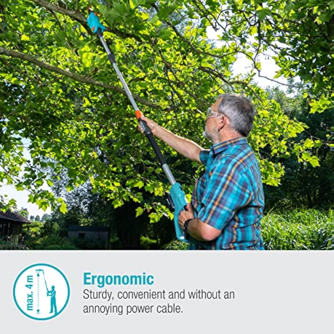 Gardena TCS 20/18V P4A Battery Telescopic Pruner – 4m Reach (Solo)