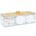Jolof Store Acrylic Qtip Holder | 3-Compartment Bathroom Vanity Organizer