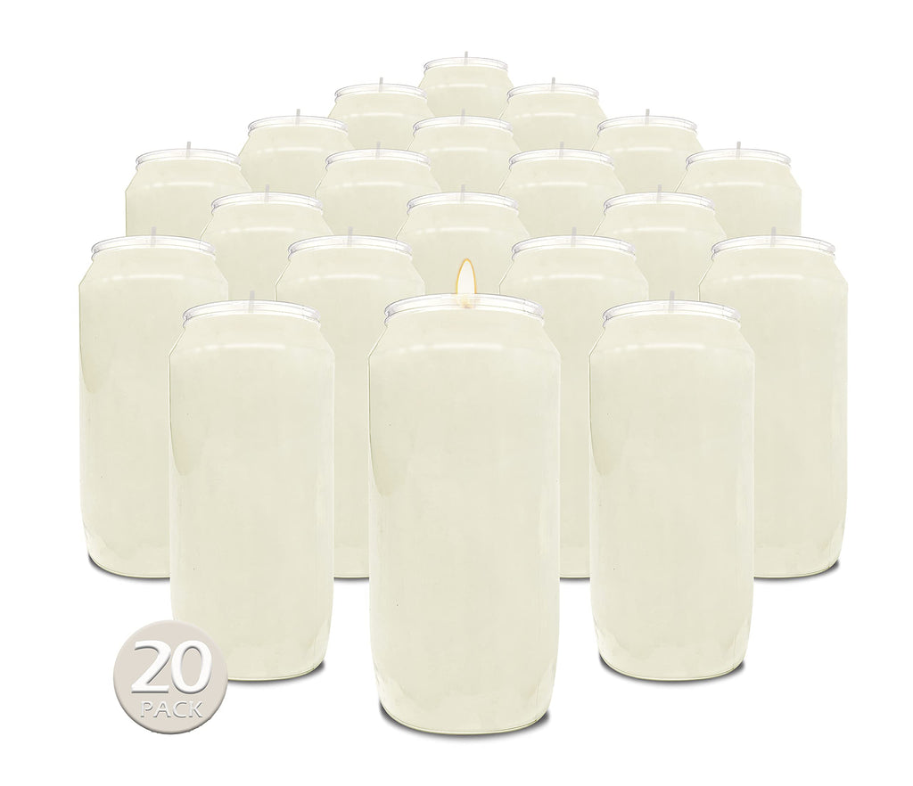 Hyoola 7-Day Memorial Candles | 20-Pack White Vegetable Oil Grave Candles