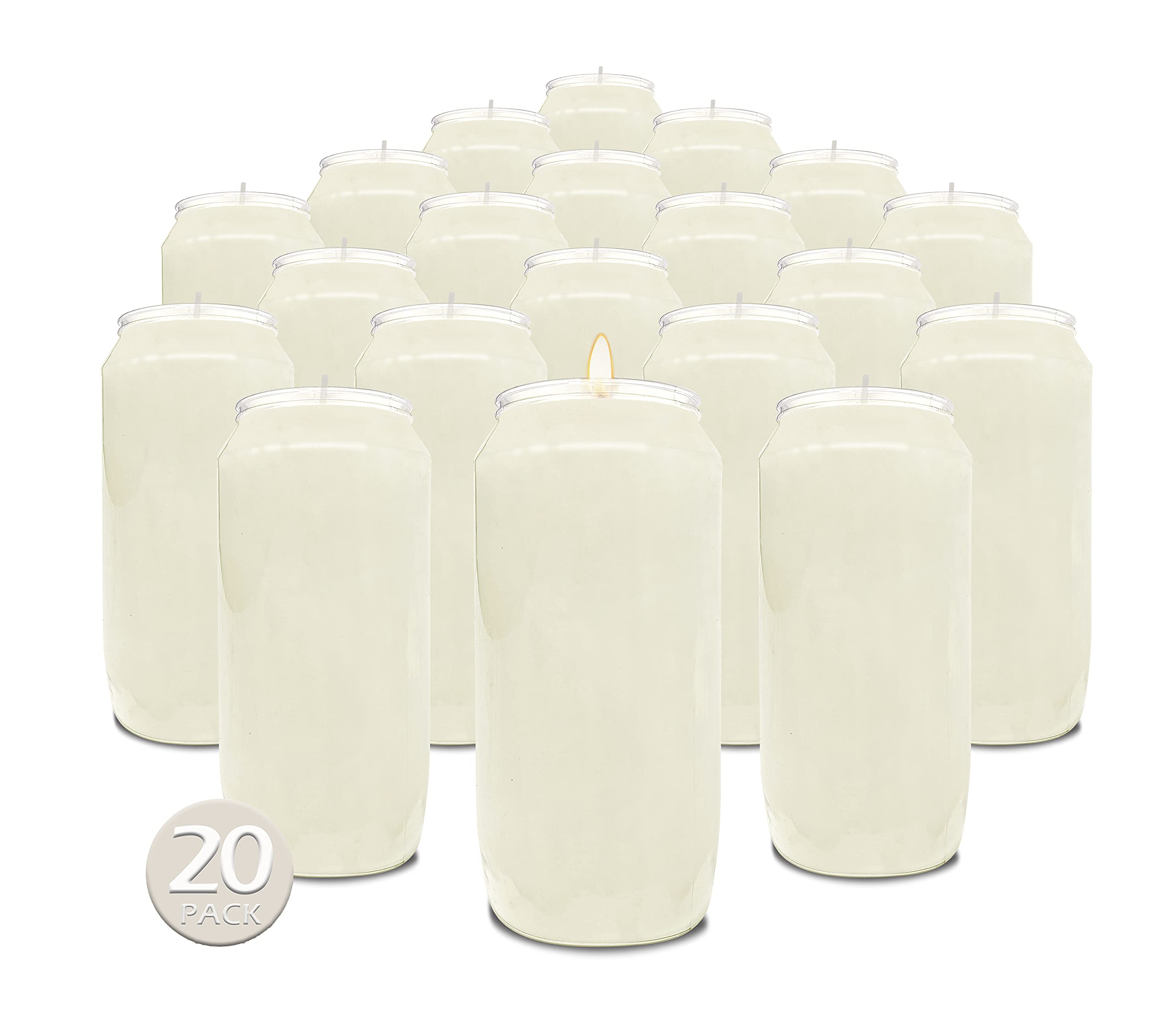 Hyoola 7-Day Memorial Candles | 20-Pack White Vegetable Oil Grave Candles