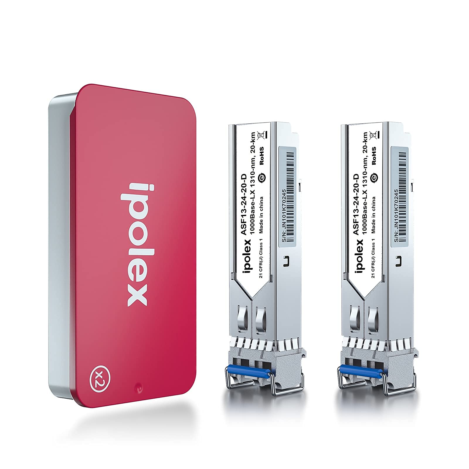 ipolex 1G SFP LX Singlemode LC Transceiver - 1000Base-LX 20km, 2-Pack
