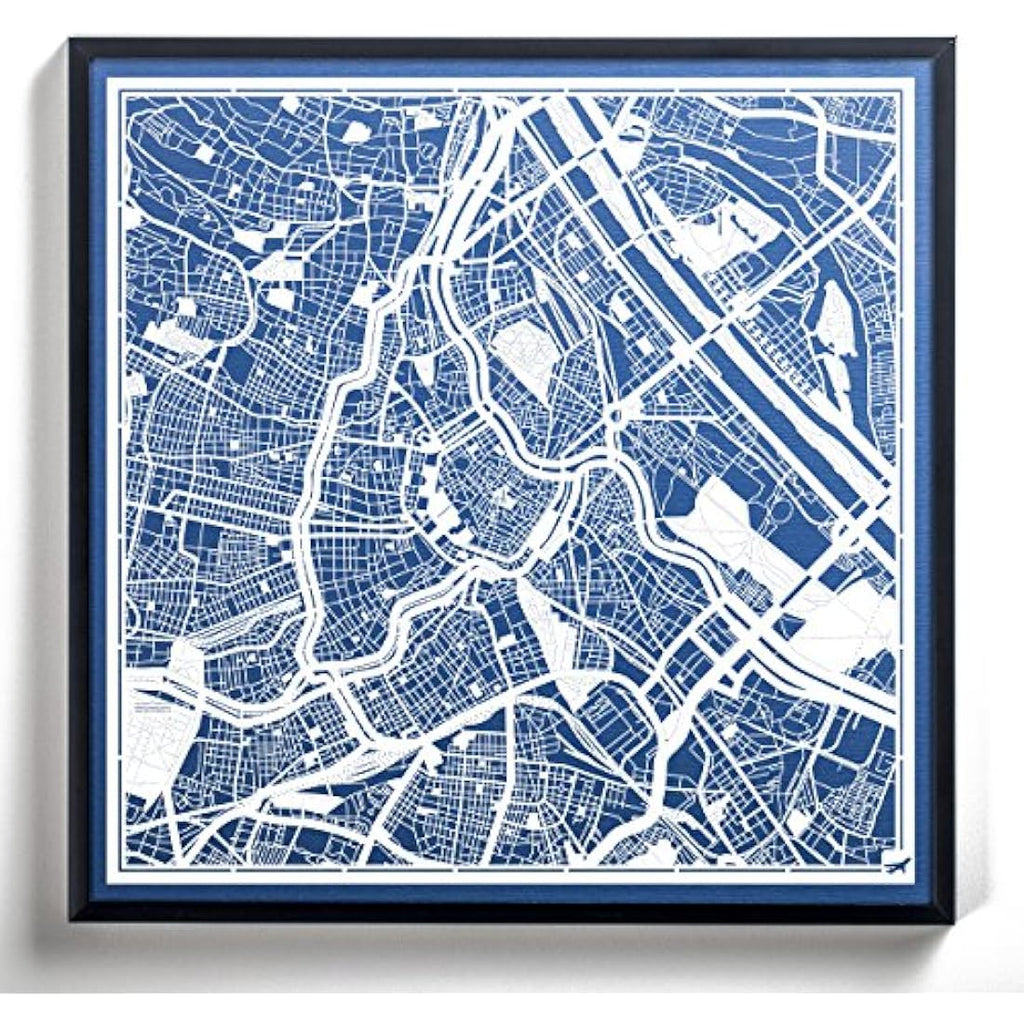 Vienna Paper Cut Map Wall Decor | O3 Design Studio White Paper Art