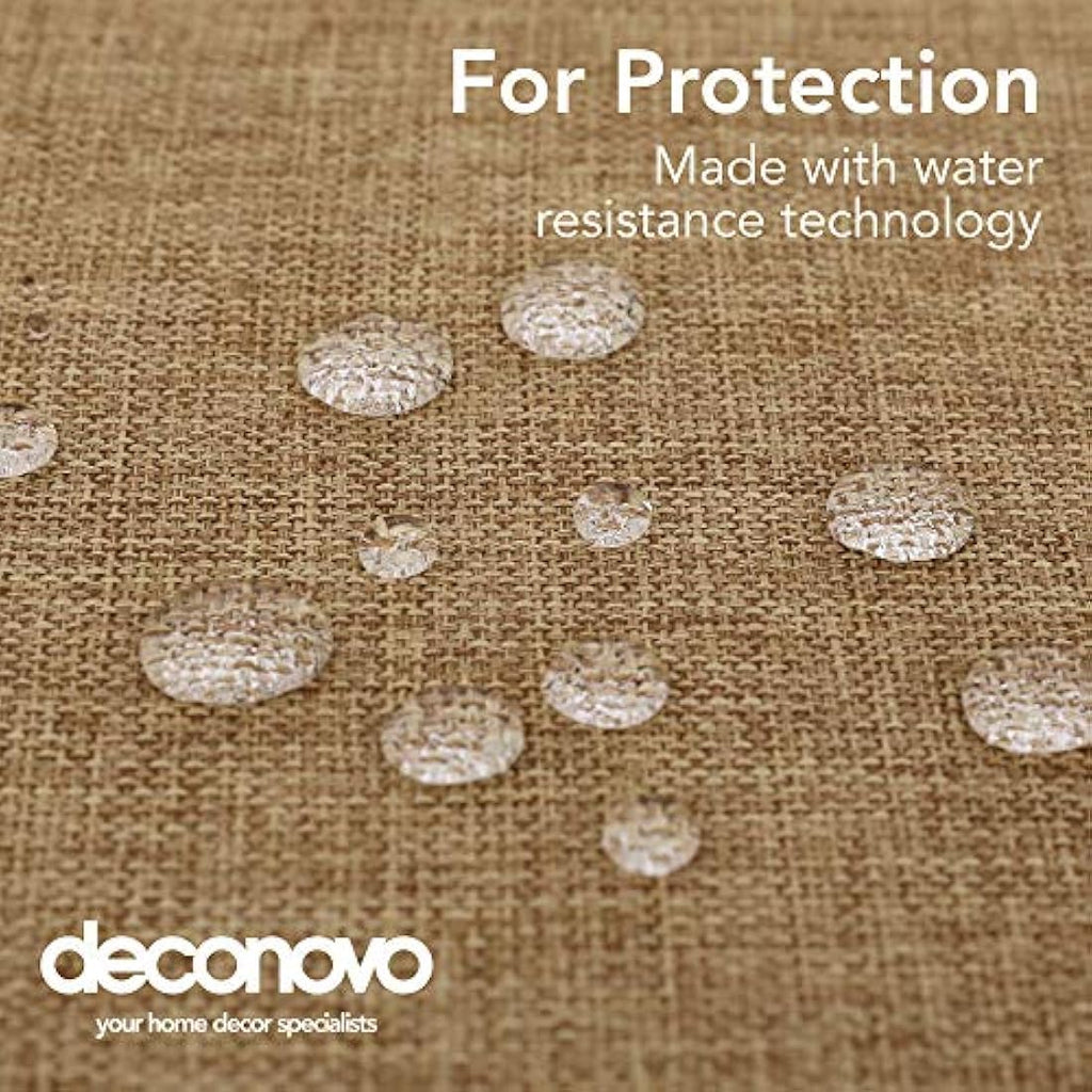 Deconovo Waterproof Linen Effect Tablecloth – Brown – 132 x 178 cm