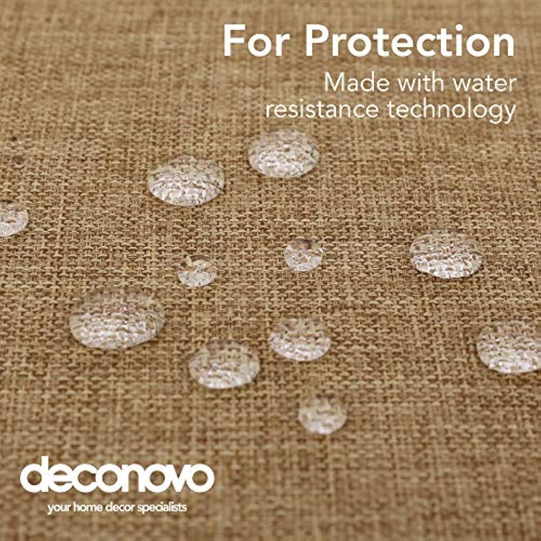 Deconovo Waterproof Linen Effect Tablecloth – Brown – 132 x 178 cm