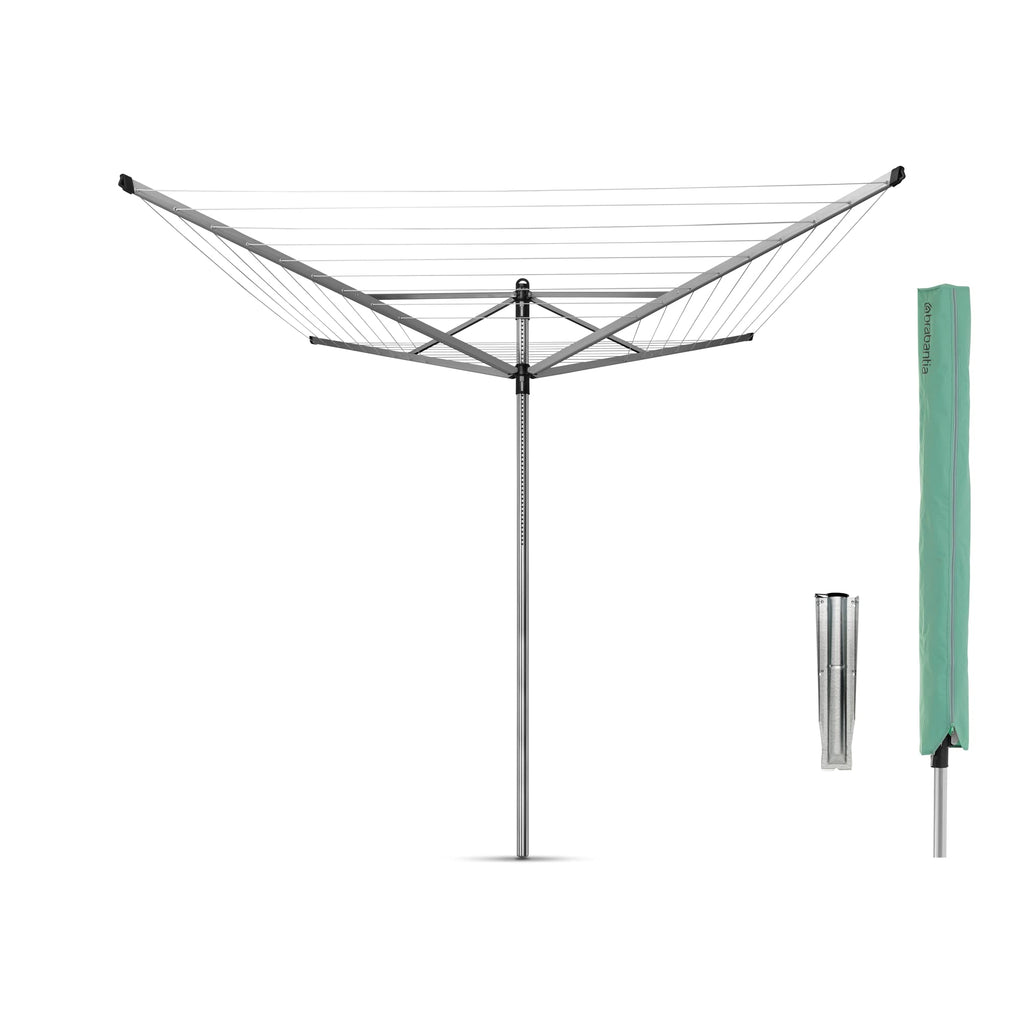 Brabantia Lift-O-Matic Rotary Dryer – 60m Clothes Line with Ground Spike