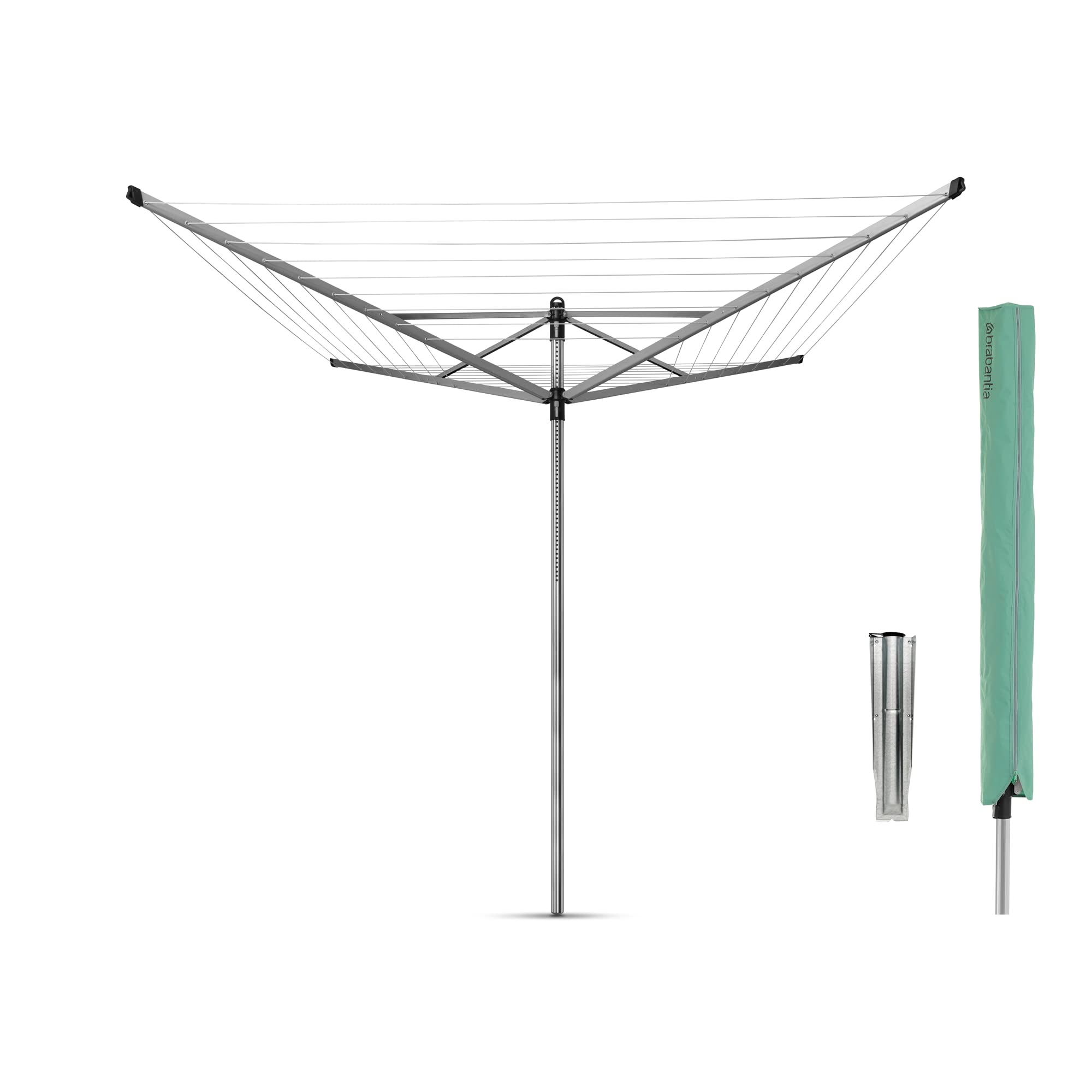 Brabantia Lift-O-Matic Rotary Dryer – 60m Clothes Line with Ground Spike