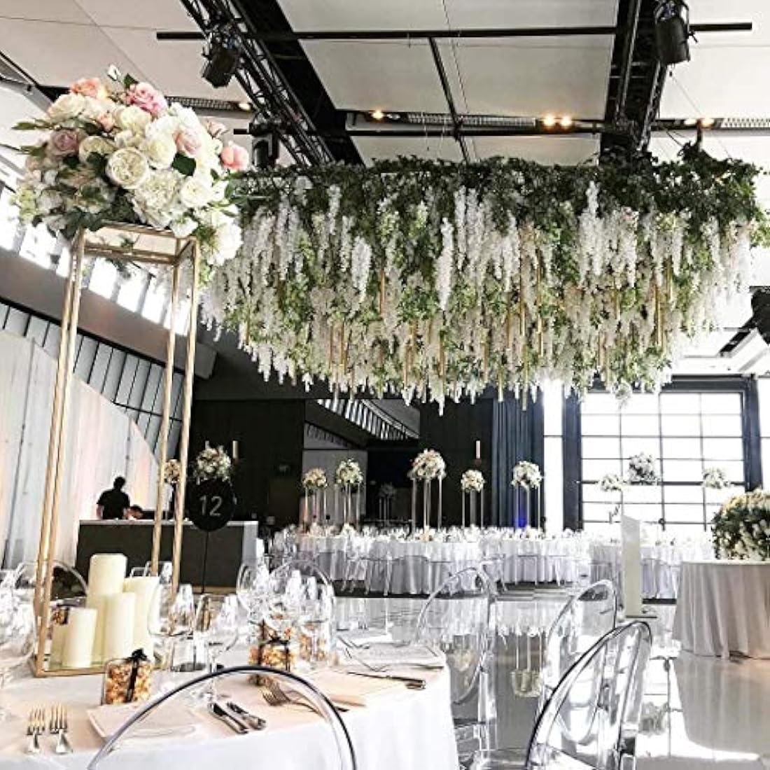 Veryhome 12-Piece Artificial Wisteria Hanging Garland | 3.6ft Silk Vines