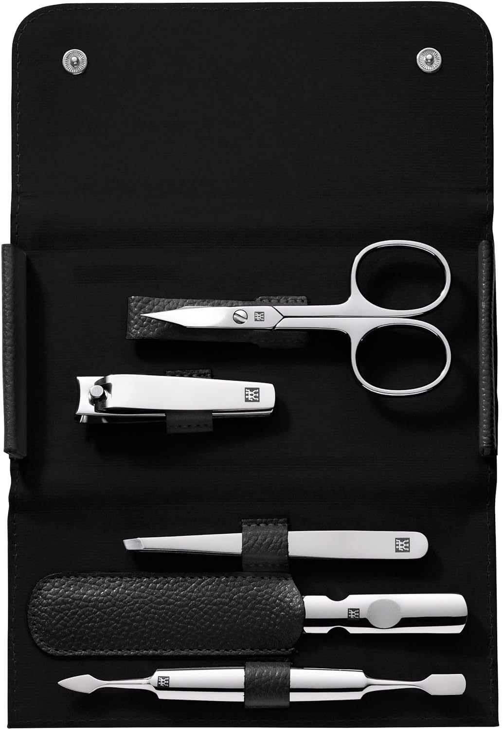 ZWILLING 5-Piece Manicure Set | Stainless Steel Travel Kit in Leather Case